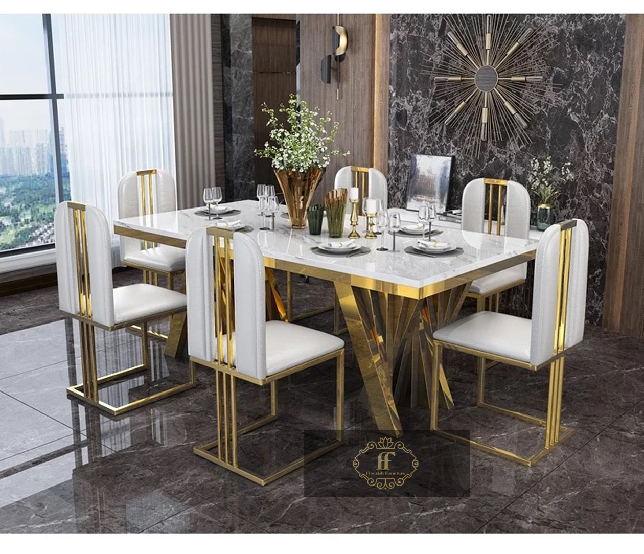 dining table marble set