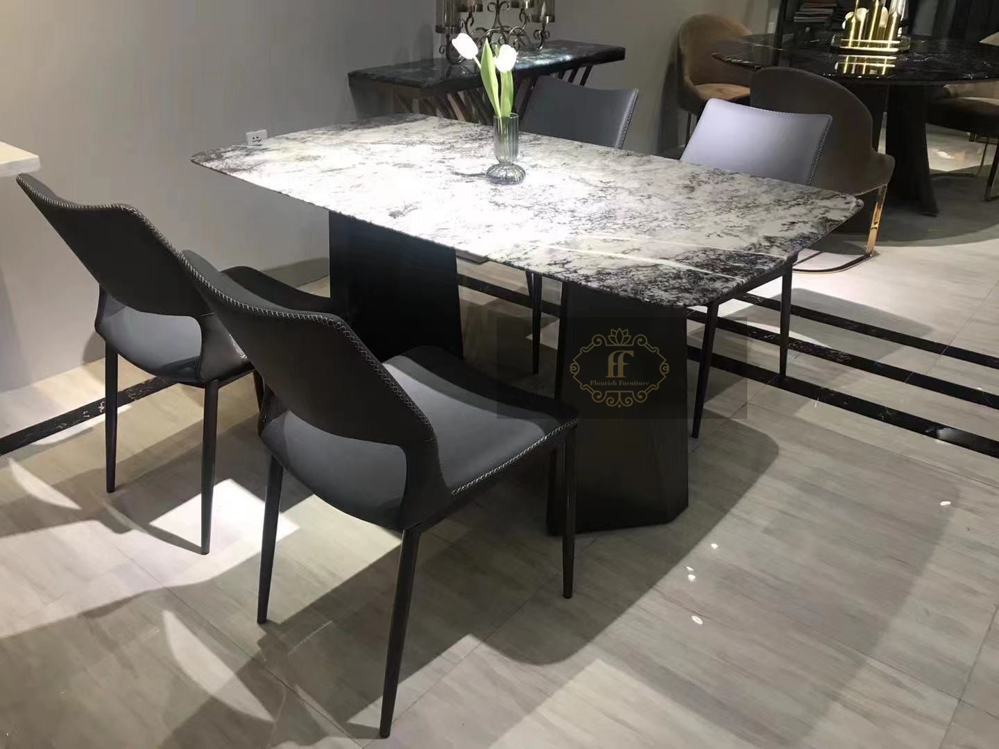 Max Marble Top Dining Table - Flourish Furniture